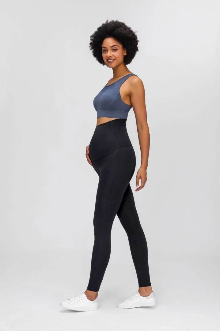 Women′s Maternity Workout Leggings Over The Belly Pregnancy Yoga Leggings with Pockets Soft Activewear Work Pants