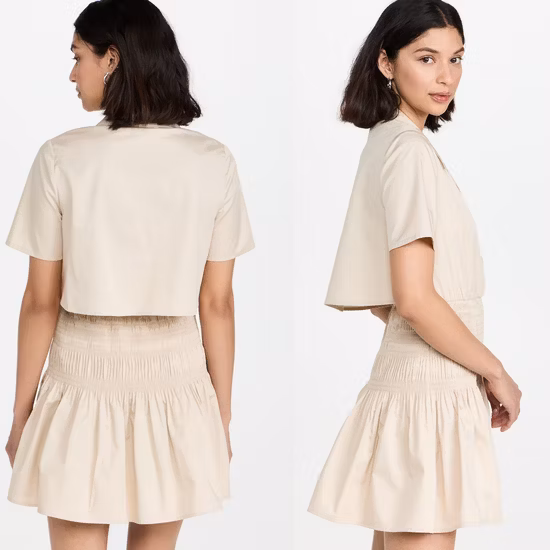 Comercio al por mayor más nueva chica dama moda blusa falda de las mujeres de manga corta con cuello en V profundo con cinturón propio Peplum Wrap blusa camisa vestido de ropa